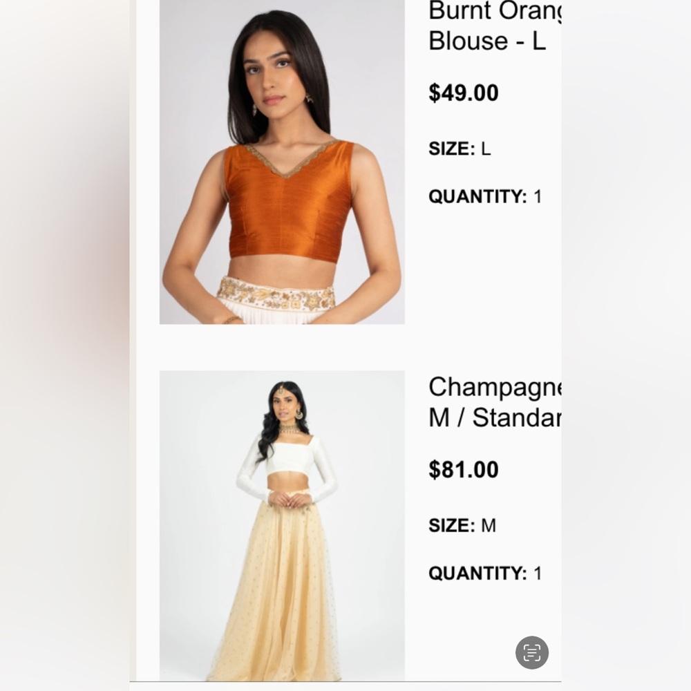 Orange and Gold Lehenga and Blouse